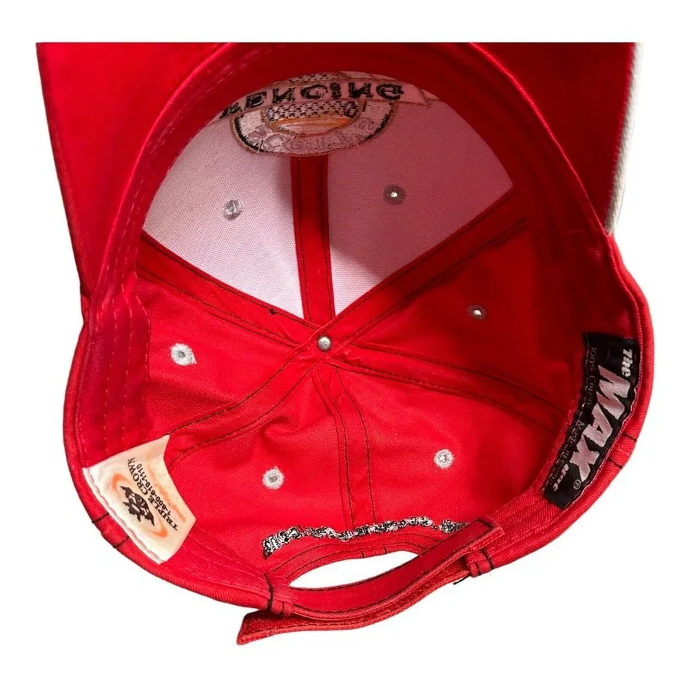 Scott's Fencing Co Diamond Plated Baseball Cap Red Adjustable Strap Triple Crown